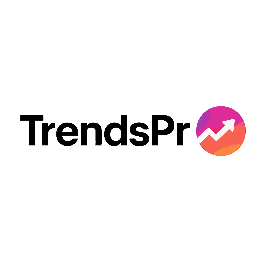 TrendsPro logo with upward trending arrow symbolizing digital transformation and market growth