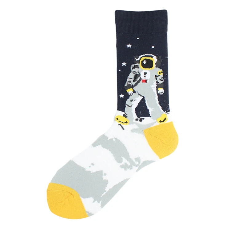 Animal Pug Elephant Lionu Funny Socks Men Chili Hamburg Pizza Crew Socks Harajuk Novelty Gift Sokken Unisex Skateboard Socks