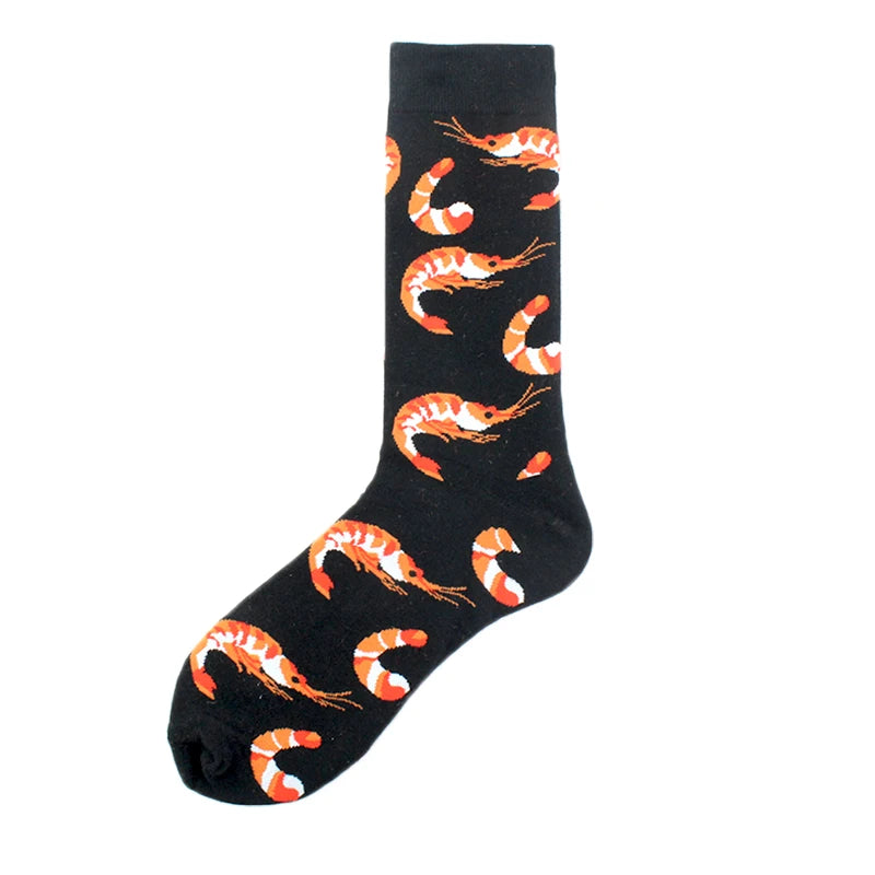 Animal Pug Elephant Lionu Funny Socks Men Chili Hamburg Pizza Crew Socks Harajuk Novelty Gift Sokken Unisex Skateboard Socks