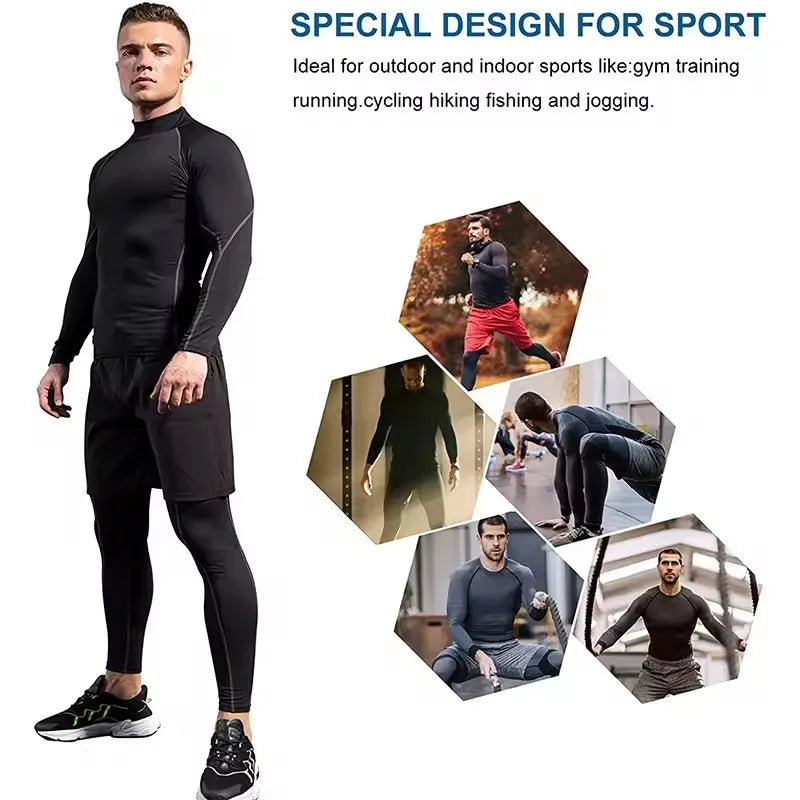 Men Compression Long Sleeve T Shirt Sportswear Male Skinny Tshirt Elastic Track Tracksuit Clothing Gyms Fitness T-shirt For Men