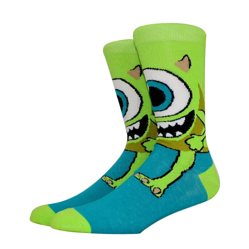 New Design Long Men Socks High Quality Comfortable Cartoon Characters Men and Women Fashion Happy Funny Socks Anime Socks