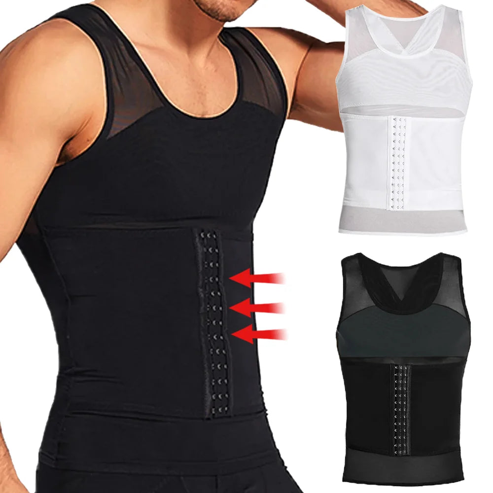 Men's Body Shaper Compression Vest Abdomen Shapewear Tummy Slimming Sheath Belly Trimmer Shapers Corset Waist Trainer Tops