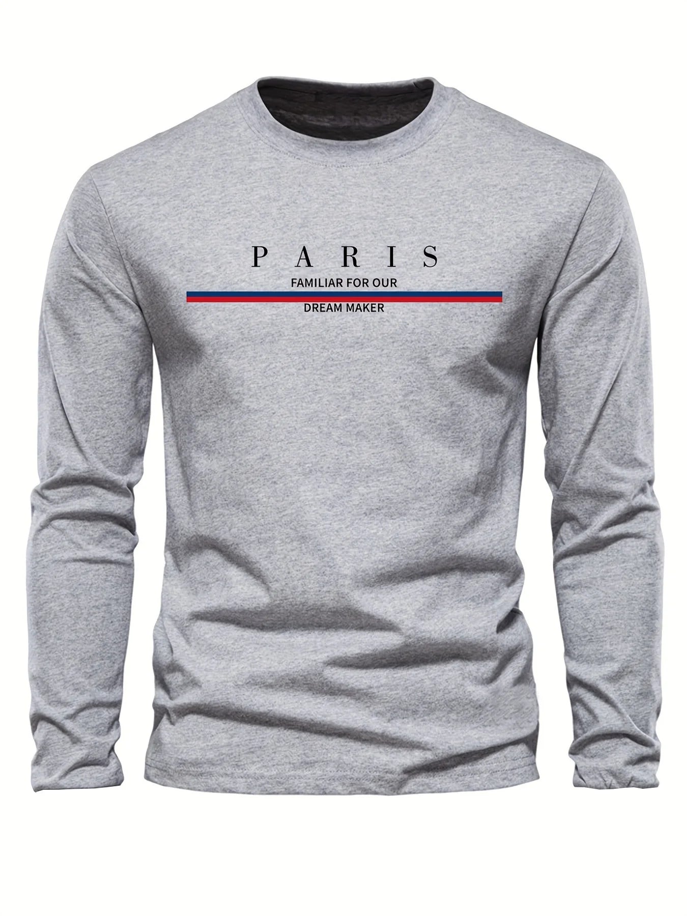 Men's Paris print SWEATS Hoodies Loose Fit Print Casual Round Neck Top Men's autumn and winter warm round neck hoodie