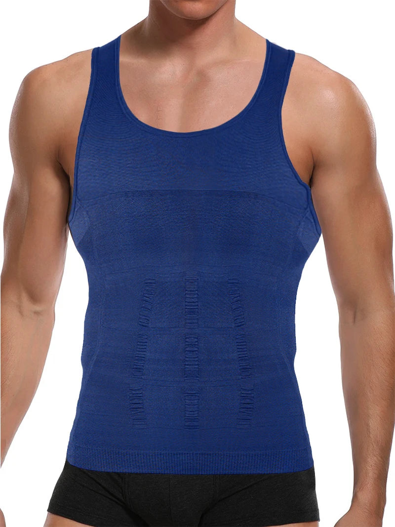 Mens Slimming Body Shaper Vest Shirt Abs Abdomen Slim Gym Workout Tummy Control Compression Tank Top Sleeveless Shapewear