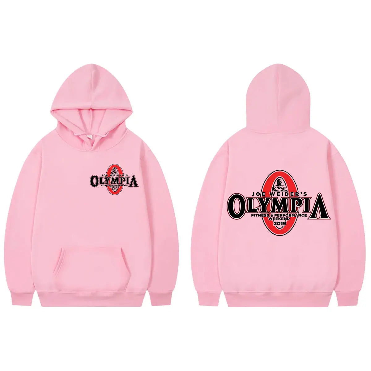 Olympia Fitness Double Sided Graphic Hoodies Men Women Fashion Vintage Gym Sweatshirts High Quality Fleece Oversized Pullovers