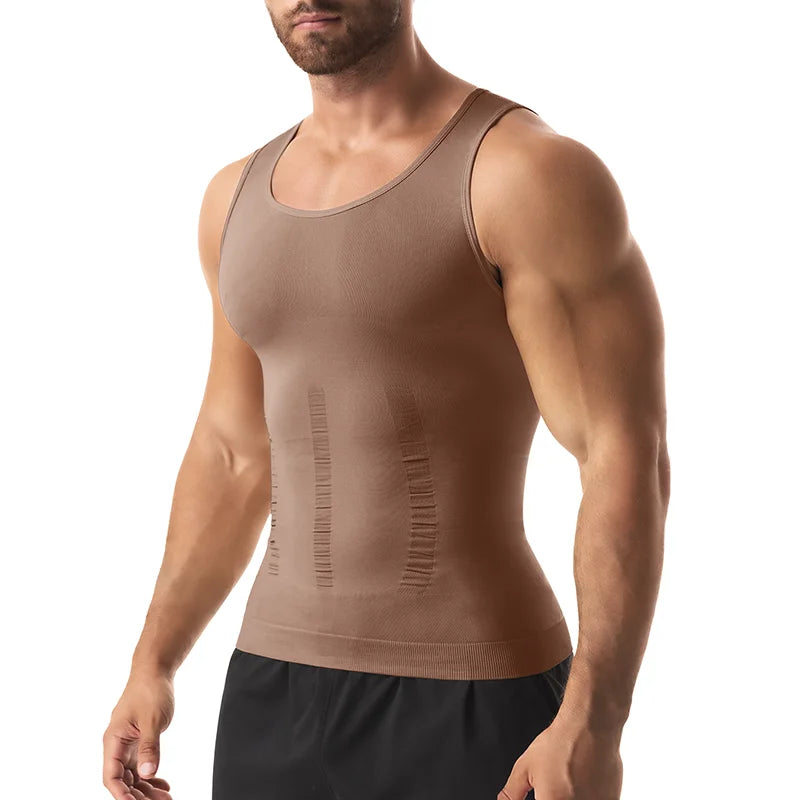 Mens Slimming Body Shaper Vest Shirt Abs Abdomen Slim Gym Workout Tummy Control Compression Tank Top Sleeveless Shapewear