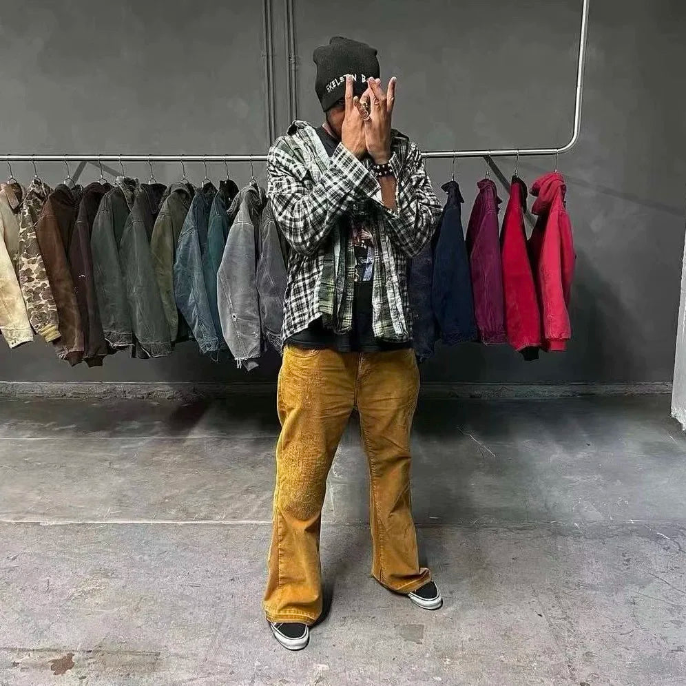 2025 GPT Spliced Ink-wash Women Men Denim Jeans Logo Printed flared Pants Washed Jeans Trousers