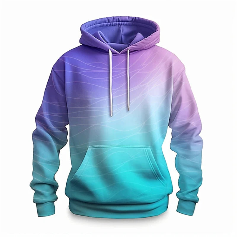 Colorful Hoodie Tie Dye 3D Print Men Women Casual Hooded Sweatshirts Oversized Harajuku Pullover Y2K Tracksuit Coat Man Clothing