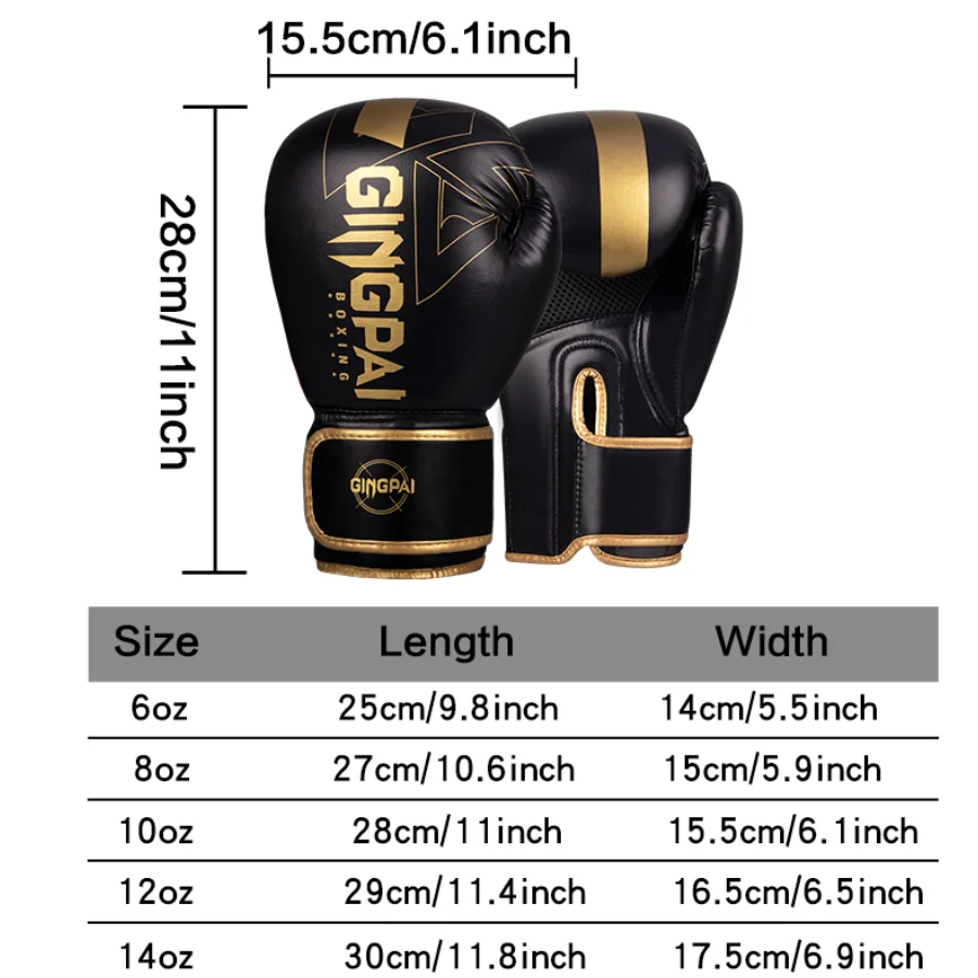 6/8/10/12/14oz Boxing Gloves PU Leather Muay Thai MMA Profession Kickboxing Adults Sandbag Training Gloves Equipment