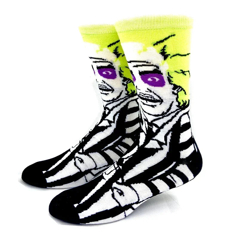 New Design Long Men Socks High Quality Comfortable Cartoon Characters Men and Women Fashion Happy Funny Socks Anime Socks