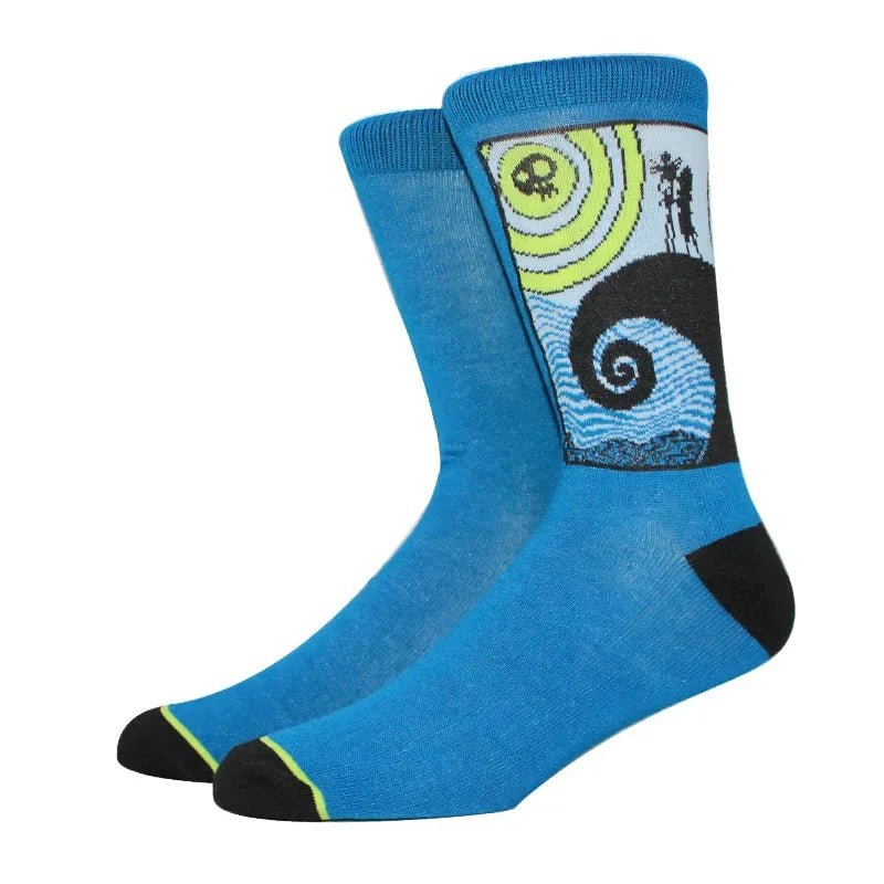 New Design Long Men Socks High Quality Comfortable Cartoon Characters Men and Women Fashion Happy Funny Socks Anime Socks