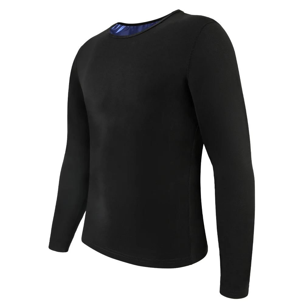 Sauna Shirt for Men Sweat Suit Compression Long Sleeve Top Weight Loss Body Shaper Shirts for Workout Sports