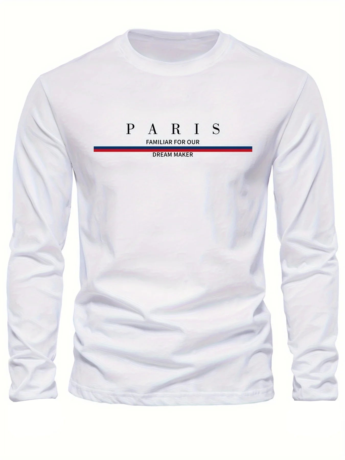 Men's Paris print SWEATS Hoodies Loose Fit Print Casual Round Neck Top Men's autumn and winter warm round neck hoodie