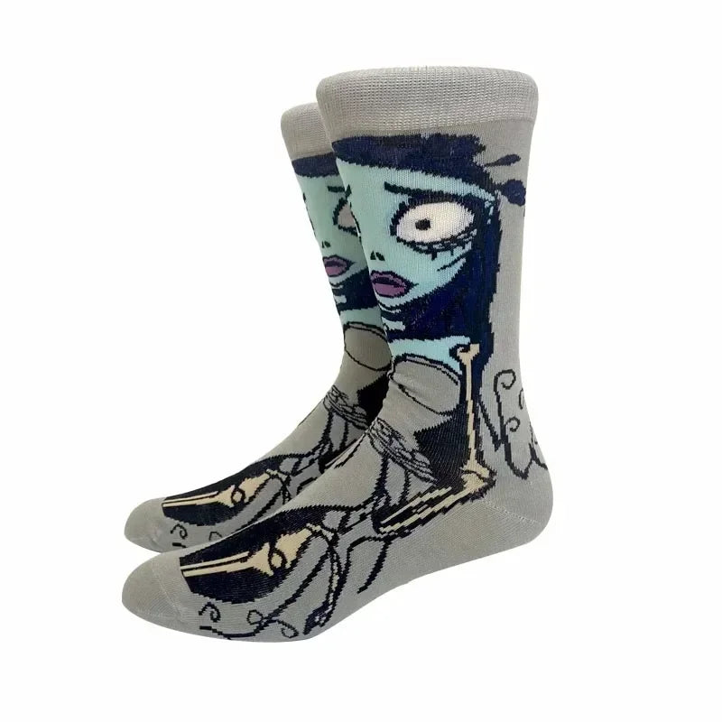 New Design Long Men Socks High Quality Comfortable Cartoon Characters Men and Women Fashion Happy Funny Socks Anime Socks