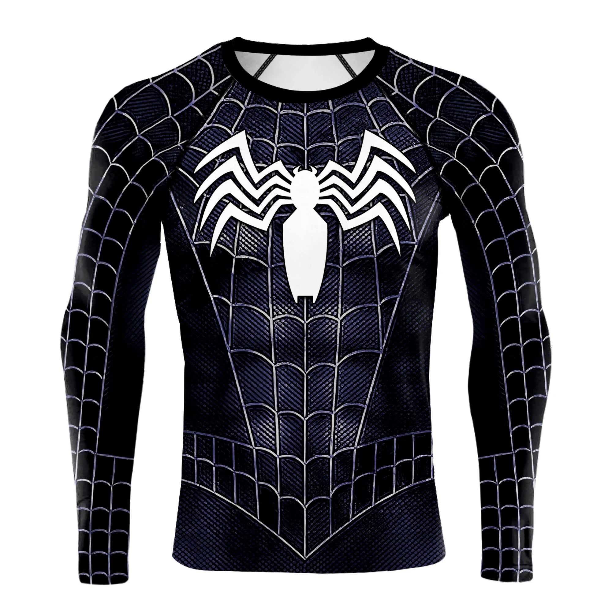 Compression Shirts for Men Long Sleeve Comics Spider Cosplay T-Shirt Superhero Top Elastic Fitness Sportwear Fitness Top Clothes