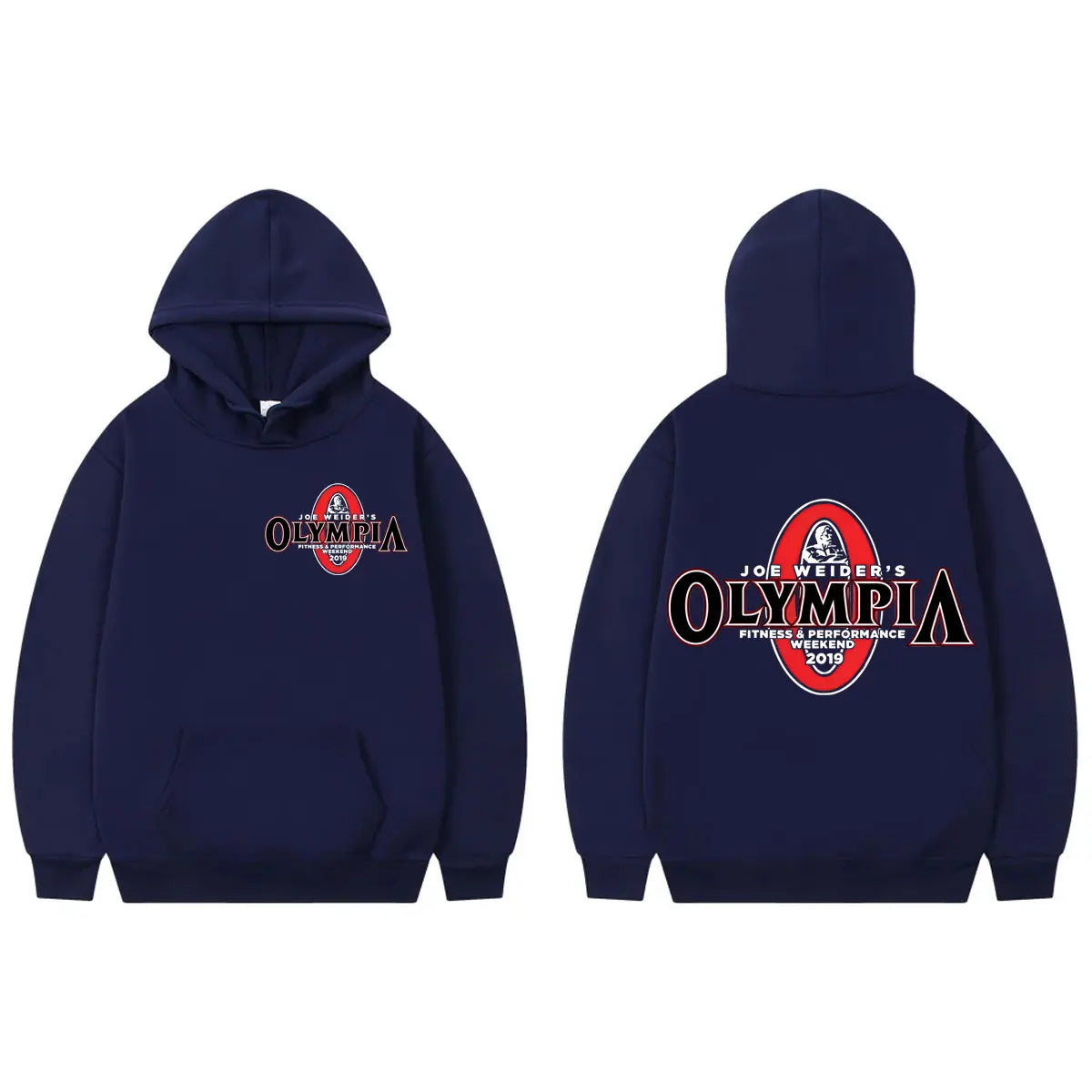 Olympia Fitness Double Sided Graphic Hoodies Men Women Fashion Vintage Gym Sweatshirts High Quality Fleece Oversized Pullovers