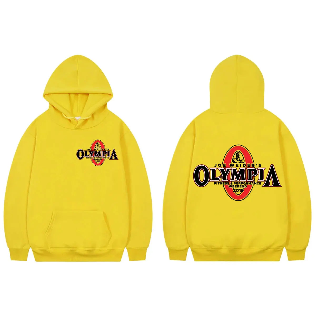 Olympia Fitness Double Sided Graphic Hoodies Men Women Fashion Vintage Gym Sweatshirts High Quality Fleece Oversized Pullovers