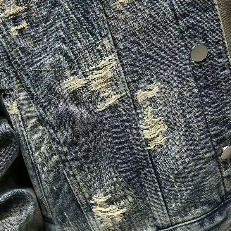 Spring Autumn New American Denim Coats Set Classic retro Cowboy Jeans Trendy Two-Piece Sets Versatile Outerwear Casual Jacket