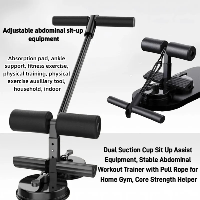 Seated support fitness equipment with suction cup ankle strap plank support exercise indoor core strength training adjustable