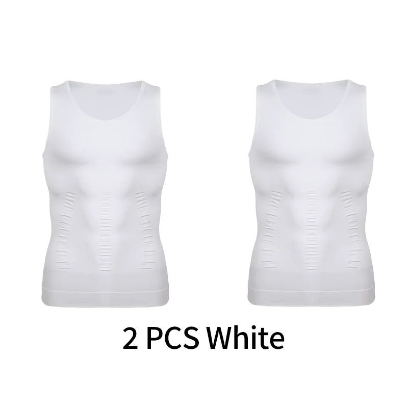 Mens Slimming Body Shaper Vest Shirt Abs Abdomen Slim Gym Workout Tummy Control Compression Tank Top Sleeveless Shapewear