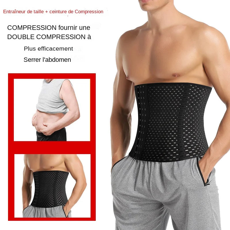 Waist Trainer Shapers Corset For Men Abdomen Reducer Slimming Belt Shapewear High Compression Modeling Strap Workout Girdle Faja