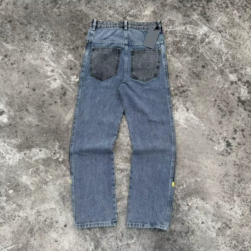 the Denim Fabric Is Stitched with a Special Style of Patchwork Design Jeans for Men and Women Casual Ropa Hombre