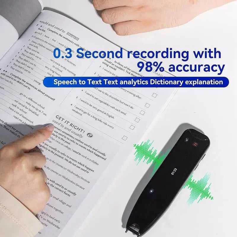 Smart Translation Pen with 60+ Languages Online Scan & Voice Translation for Reading Support & Language Learners Multilingual Device with 3.69-Inch Large Screen & High Fidelity Speakers