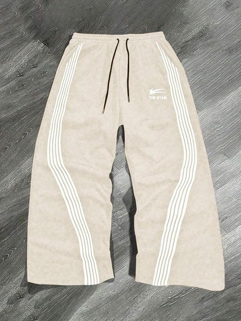 Men'S Camo / Striped Print Drawstring Waist Sports Sweatpants, Casual Comfy Regular Fit Pocket Straight Leg Trousers for Fall & Winter, Men'S Bottoms for Daily Wear, Work Trousers, Sports Pants Sportswear, Fitness Pants, Clothes