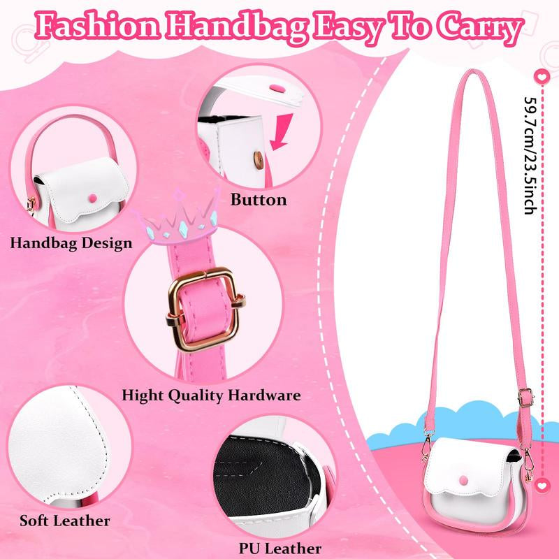 Purse Pretend Play Makeup Toy Set, 1 Set Pretend Play Makeup Set, Simulated Paper Currency, Mock Id Slot, Pretend Phone, Fidget Toys for Boys, Fidgets Toys, Colorful Makeup Toys, Kids Vanity, Circle, Kids Vanity Miniature Set, Toddler Playset, Kids Vanity