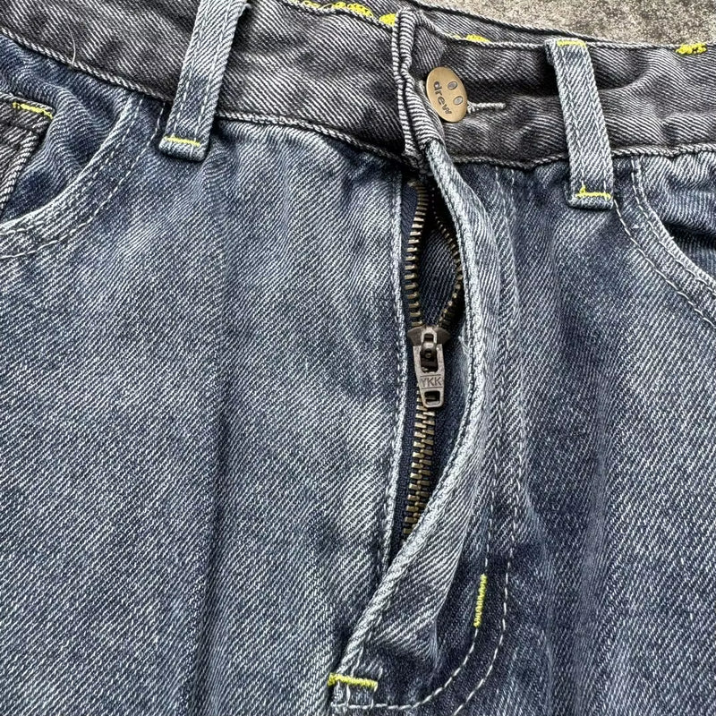the Denim Fabric Is Stitched with a Special Style of Patchwork Design Jeans for Men and Women Casual Ropa Hombre