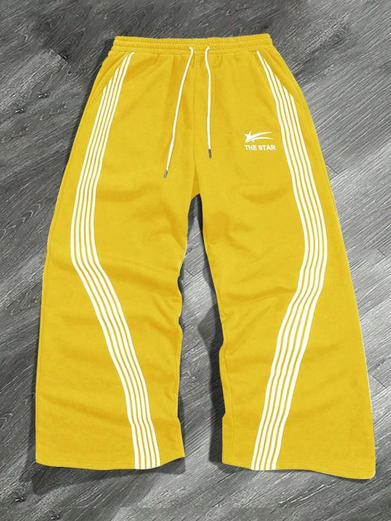 Men'S Camo / Striped Print Drawstring Waist Sports Sweatpants, Casual Comfy Regular Fit Pocket Straight Leg Trousers for Fall & Winter, Men'S Bottoms for Daily Wear, Work Trousers, Sports Pants Sportswear, Fitness Pants, Clothes