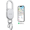 Miroddi for Keychain with Tracker, Men'S Accessories Works with Apple Find My, Heavy Duty Metal Carabiner Car Key Chains with GPS Tracker, Anti-Lost Keyring Finder Locator, Rechargeable, Steel, Waterproof, Gift for Mens, Males, Husbands, Bluetooth Black