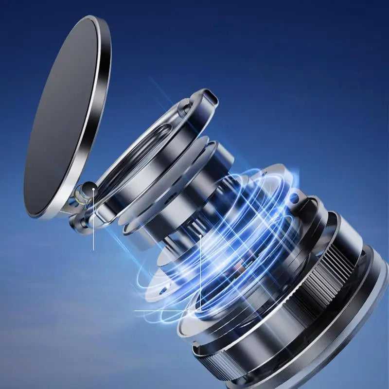 Vacuum Magnetic Phone Holder for Car, 360° Adjustable Suction Cup Phone Mount, Foldable & Portable Vacuum Magnetic Phone Stand for All Smartphones & All Car Models & Gym/Bathroom Mirror
