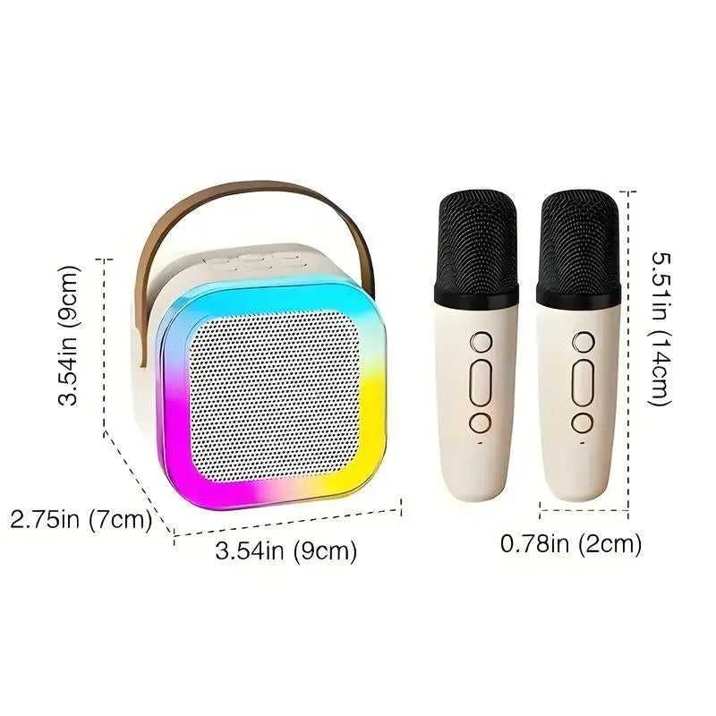 Mini Karaoke Machine with Microphone Sound System, Portable Karaoke Machine with 2 Wireless Microphones, Birthday Gifts for Girls and Children Aged 4-12, Family Gatherings,Tiktokshopbacktoschool