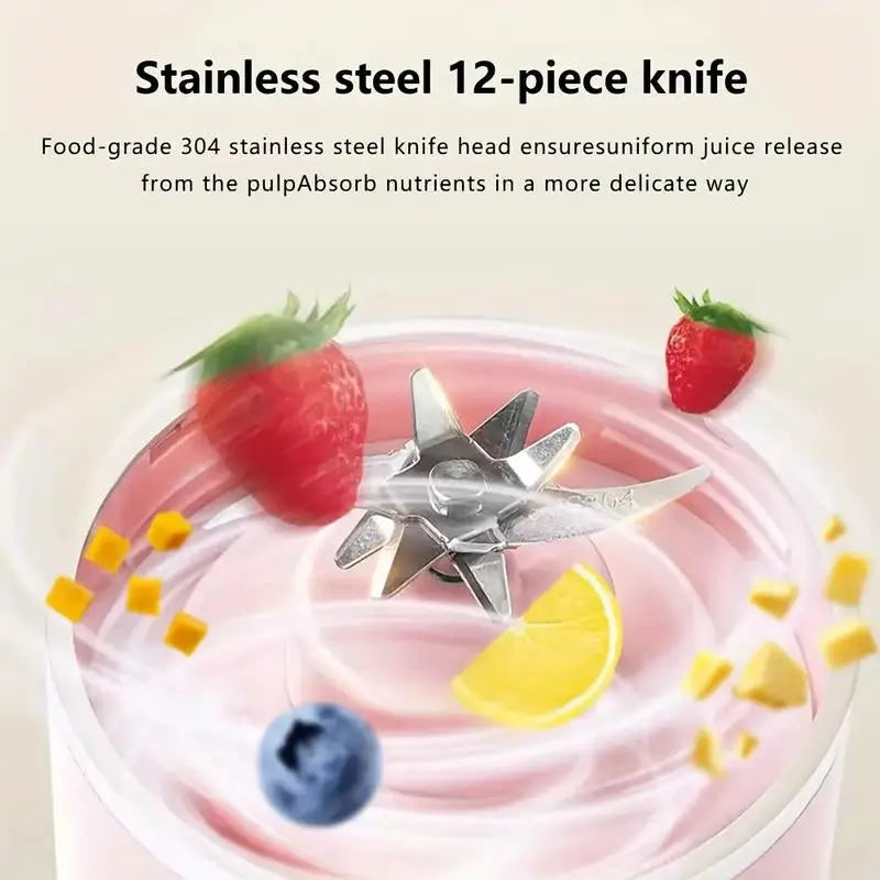 Portable Electric Blender Cup 23.67 Oz with 12 Blades LCD Display USB Rechargeable 50 Watts One-Button Control for Smoothies & Juices Sus Teas Electricjuicer Vegetable Juicer Rechargeable Juicer Blender