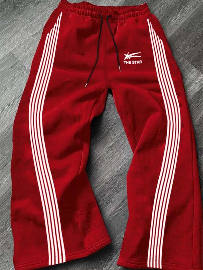 Men'S Camo / Striped Print Drawstring Waist Sports Sweatpants, Casual Comfy Regular Fit Pocket Straight Leg Trousers for Fall & Winter, Men'S Bottoms for Daily Wear, Work Trousers, Sports Pants Sportswear, Fitness Pants, Clothes