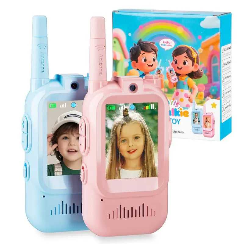 Aontess Kids Video Walkie Talkies Toys- 2 Pack, Long Range, No Internet Connection Required, with Camera, Ideal for 3 - 12 Year Olds, Perfect for Outdoor Play & Indoor Fun,Holiday Gifts for Children, Christmas Gifts