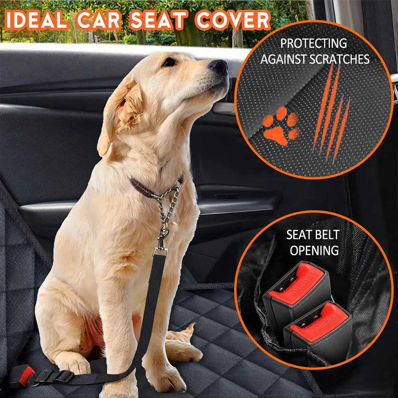 Dog Car Seat Cover, Back Seat Cover for Dogs Pet Car Seat Protector Waterproof Bench Car Seat Cover, Non-Slip Reat Seat Cover Fits Middle Armrest for Most Cars Trucks Suvs - Black