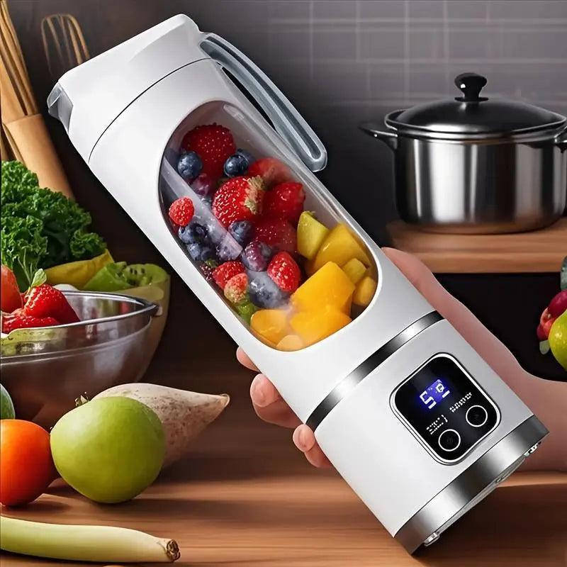 Portable Electric Blender Cup 23.67 Oz with 12 Blades LCD Display USB Rechargeable 50 Watts One-Button Control for Smoothies & Juices Sus Teas Electricjuicer Vegetable Juicer Rechargeable Juicer Blender