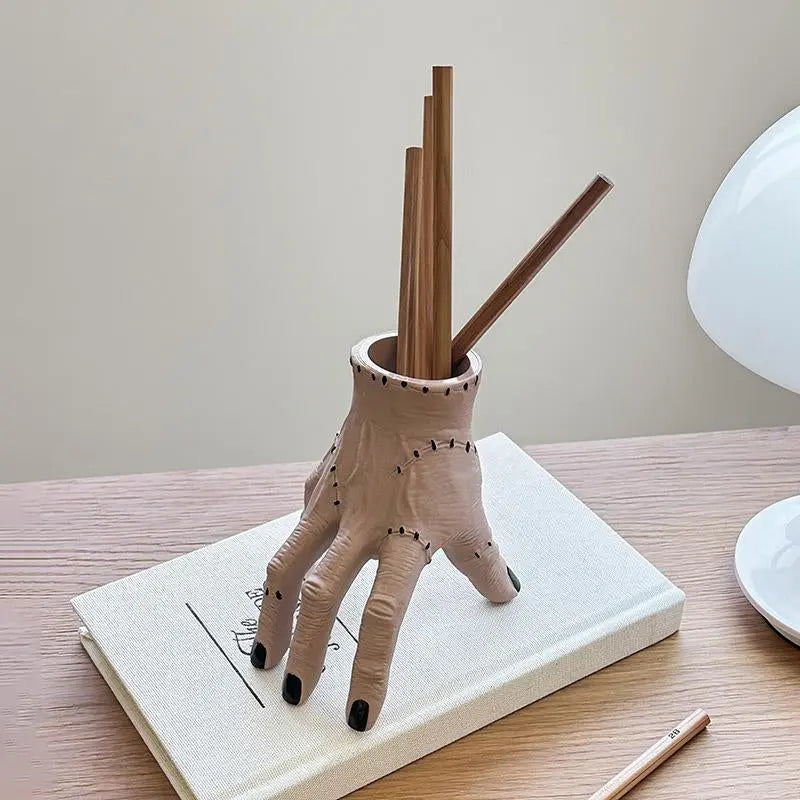 1Pc Creative Frankenstein'S Hand Pen Holder, Spooky Abs Resin Desk Organizer for Small Plants, Perfect Halloween Decor for Office & Garden, Desk Accessory, Office Desk Accessories