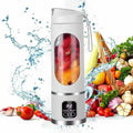 Portable Blender,Usb-C Rechargeable,Personal Compact Travel Juicer Cup 500ML for Shakes, Smoothies,Fresh Juice,Self-Cleaning,Leakproof Lid, Smart Time Display,12 Blades,With Strong Blending White
