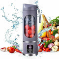 Portable Blender,Usb-C Rechargeable,Personal Compact Travel Juicer Cup 500ML for Shakes, Smoothies,Fresh Juice,Self-Cleaning,Leakproof Lid, Smart Time Display,12 Blades,With Strong Blending White