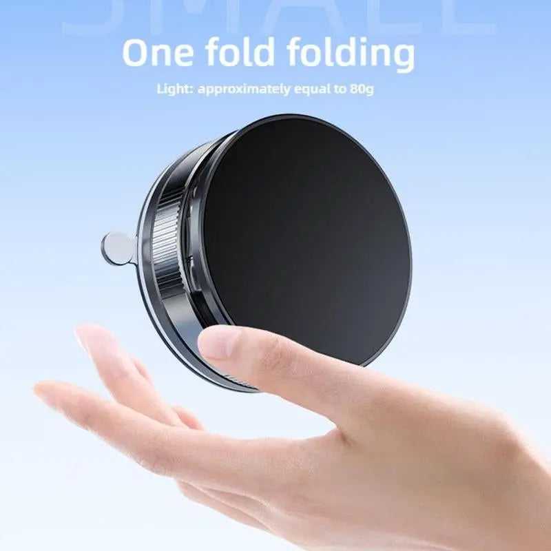 Vacuum Magnetic Phone Holder for Car, 360° Adjustable Suction Cup Phone Mount, Foldable & Portable Vacuum Magnetic Phone Stand for All Smartphones & All Car Models & Gym/Bathroom Mirror
