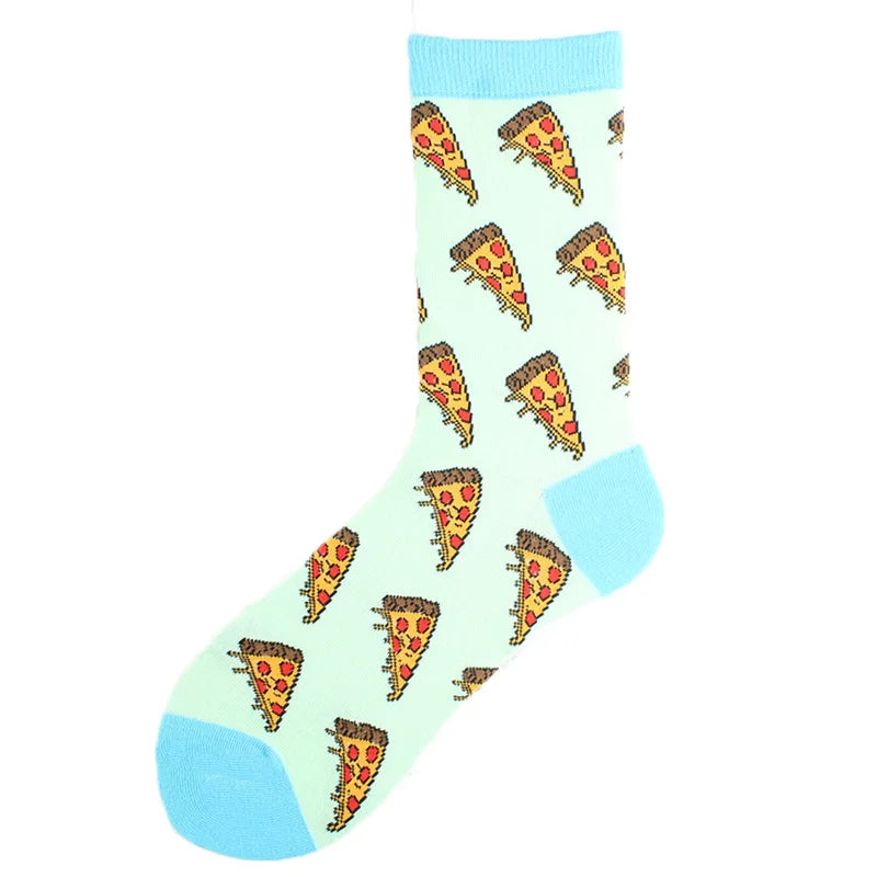 Animal Pug Elephant Lionu Funny Socks Men Chili Hamburg Pizza Crew Socks Harajuk Novelty Gift Sokken Unisex Skateboard Socks