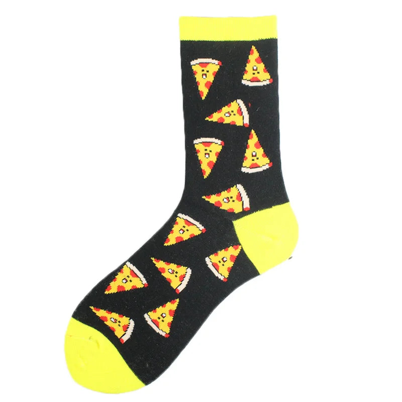 Animal Pug Elephant Lionu Funny Socks Men Chili Hamburg Pizza Crew Socks Harajuk Novelty Gift Sokken Unisex Skateboard Socks
