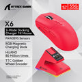 X6 PAW3395 Bluetooth Mouse,2.4 Tri-Mode Connection, RGB Touch Magnetic Charging Base, Macro Gaming Mouse