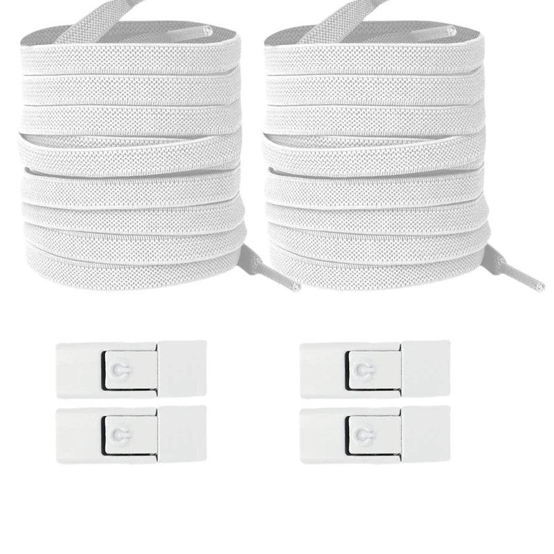 New without Ties Elastic Laces No Tie Shoe Laces Press Lock Shoelaces Sneaker Kids Adult 8MM Widened Flat Shoelace for Shoes