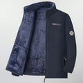 Men'S Polar Fleece Jacket Winter Windproof Stand Collar Coat Zip-Up Thermal Fleece Lined Coats Casual Warm Outwear Men Clothing