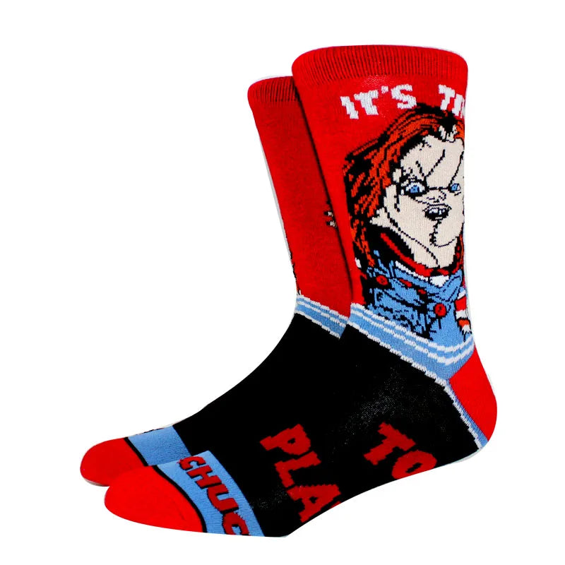 New Design Long Men Socks High Quality Comfortable Cartoon Characters Men and Women Fashion Happy Funny Socks Anime Socks