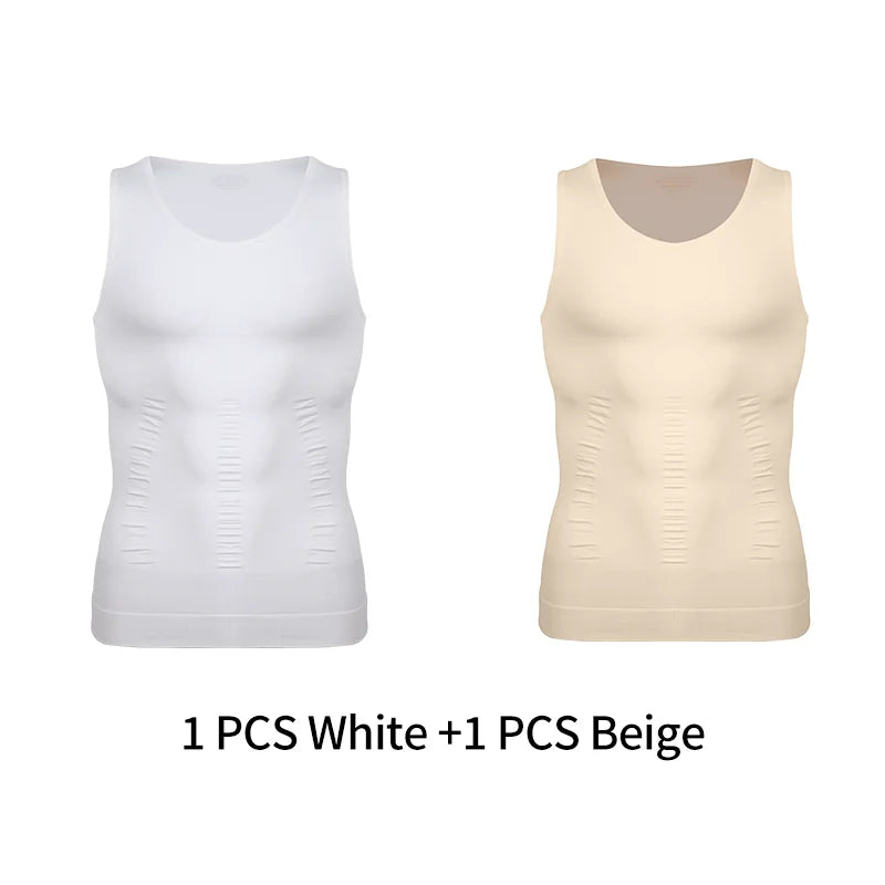 Mens Slimming Body Shaper Vest Shirt Abs Abdomen Slim Gym Workout Tummy Control Compression Tank Top Sleeveless Shapewear